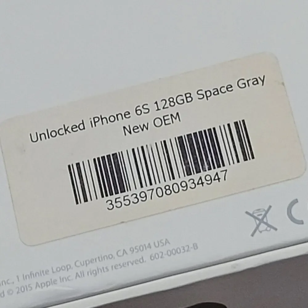 Box only Apple iPhone 6S Space Gray 128GB Empty box only
